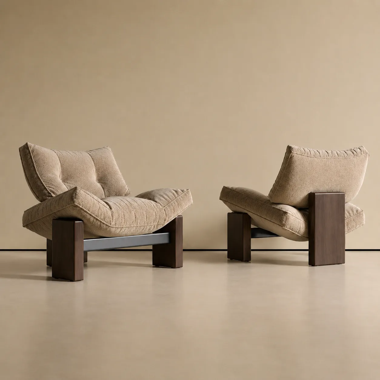 Sculpted Wooden Lounge Chair