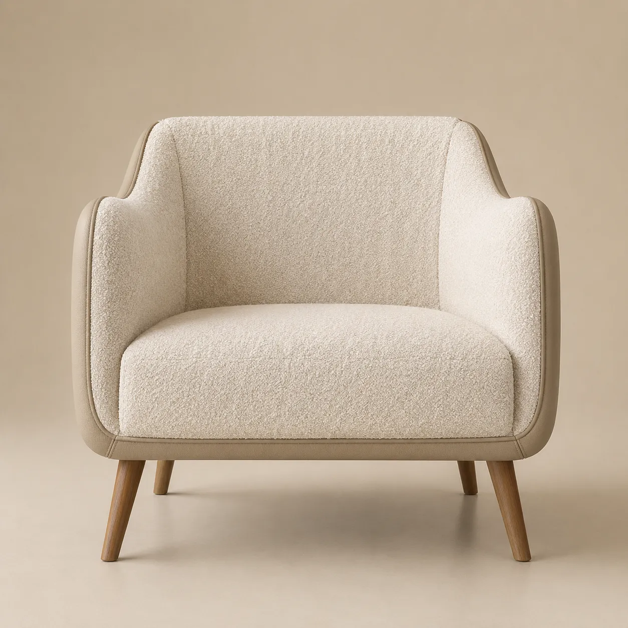 Modern Curved Accent Armchair
