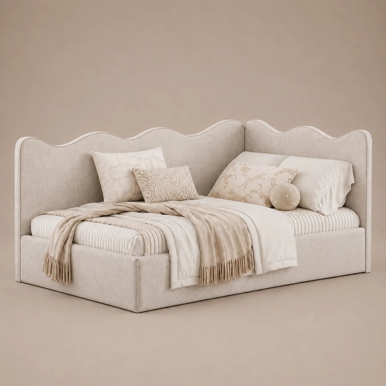 Modern Upholstered Corner Bed