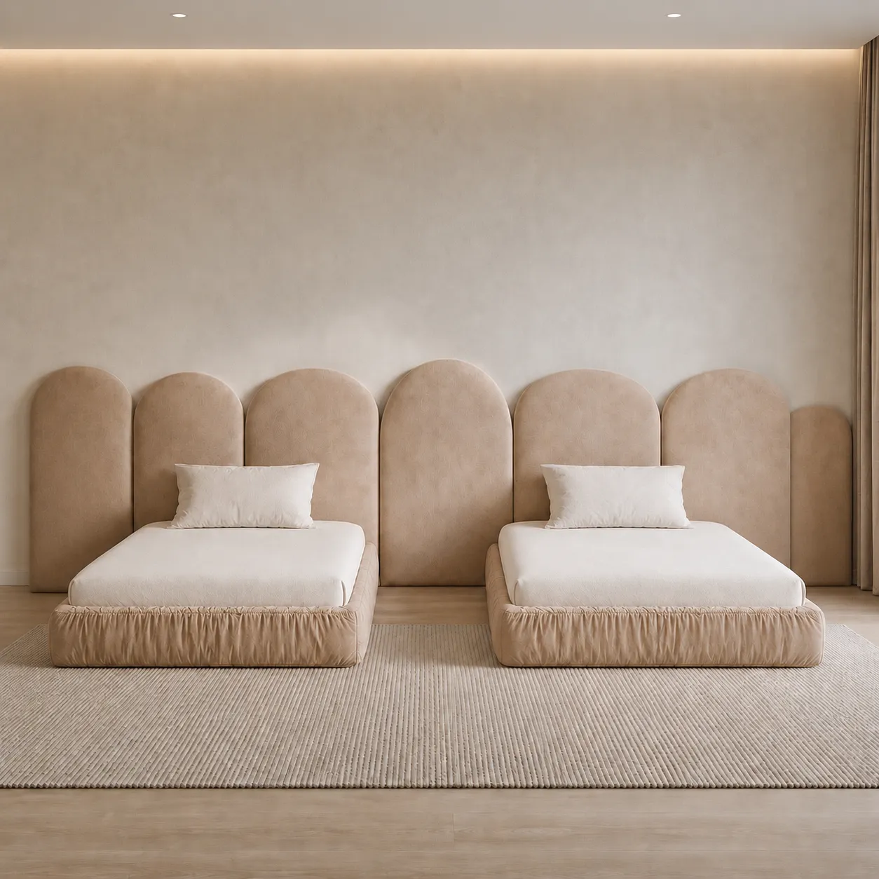 Modern Twin Upholstered Headboard Bed