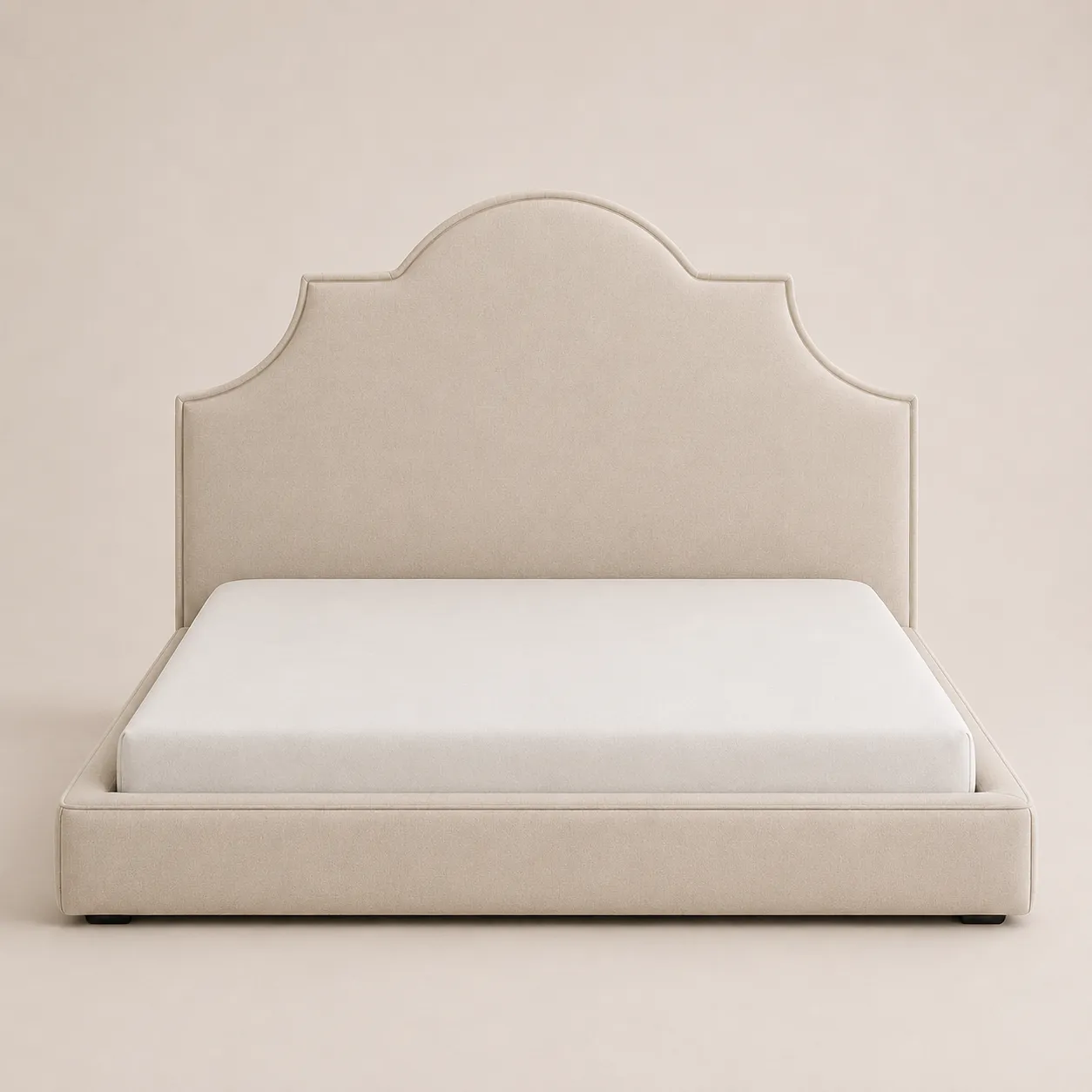 Modern Curved Upholstered Bed