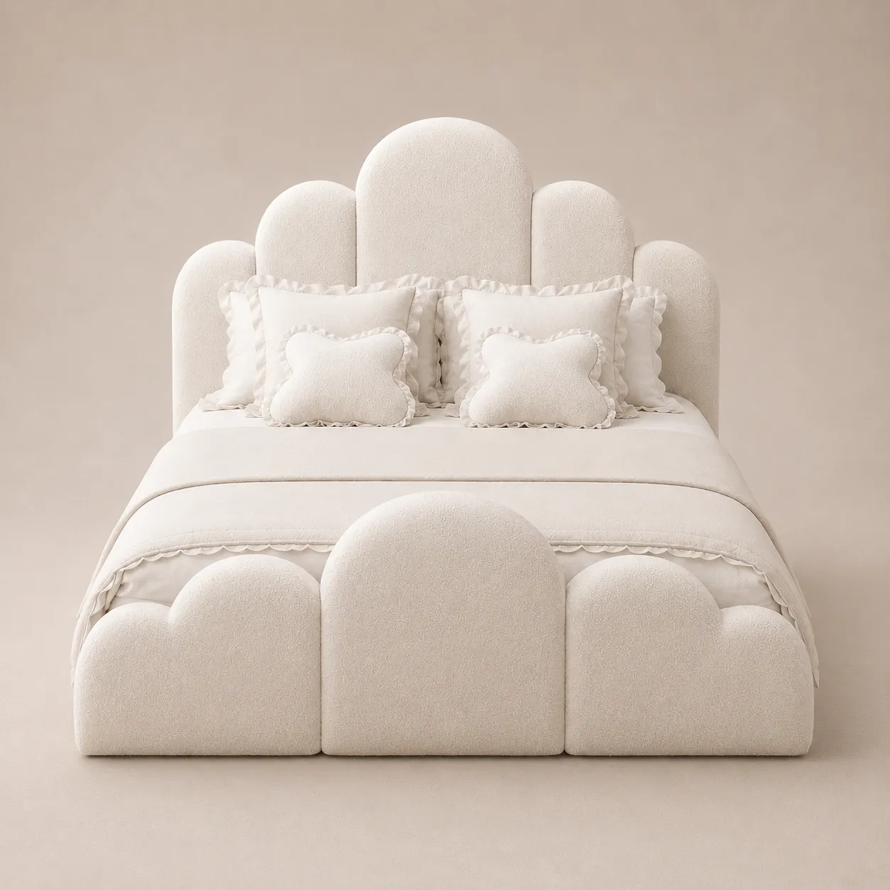 Scallop Upholstered Bed