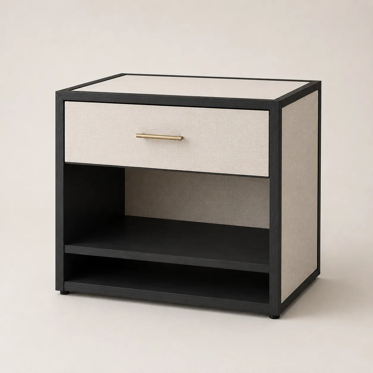Modern Open Shelf Nightstand with Drawer