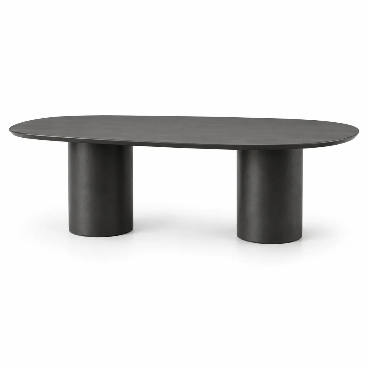 Modern Black Oval Dining Table