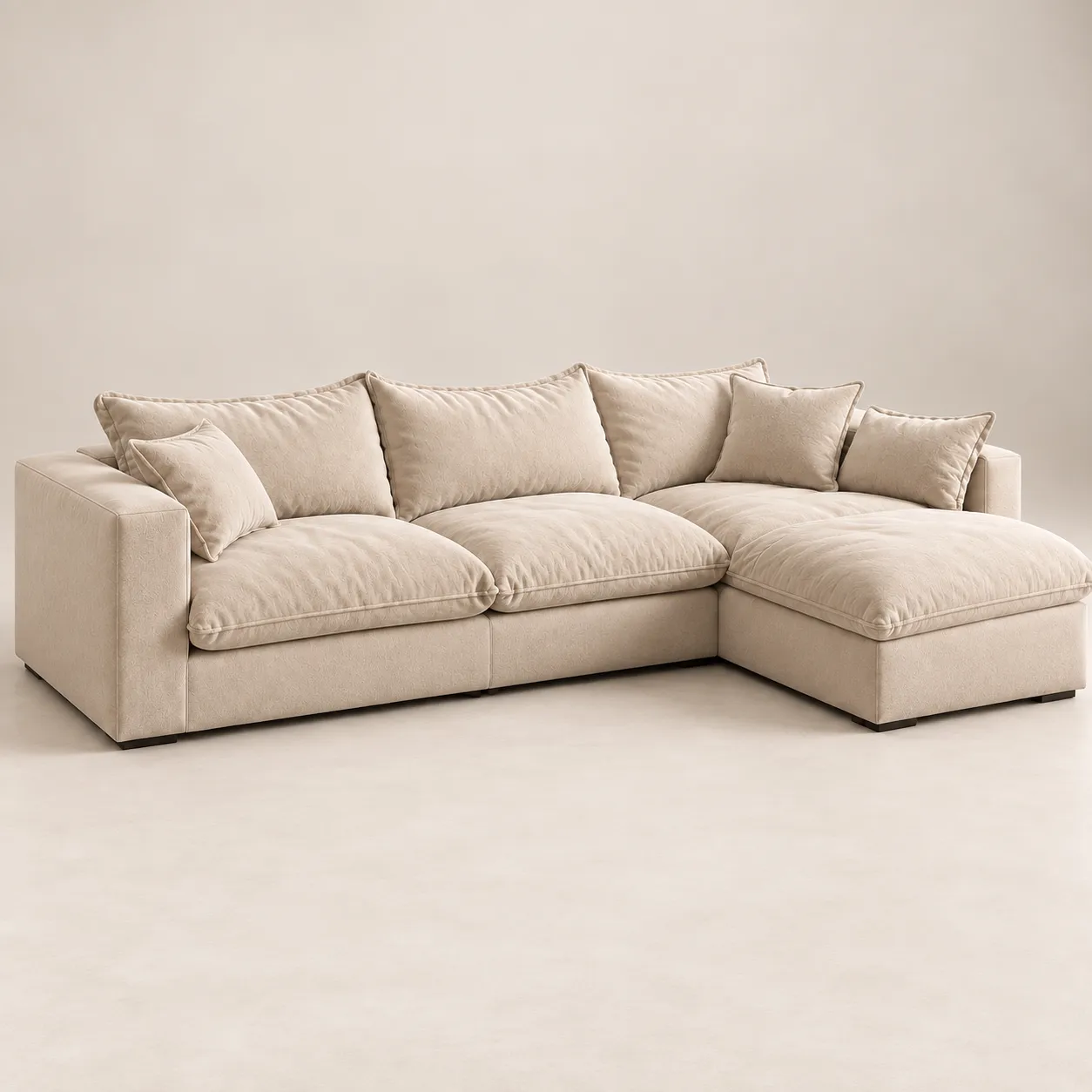 Feather Cloud L-Shaped Chaise Sofa