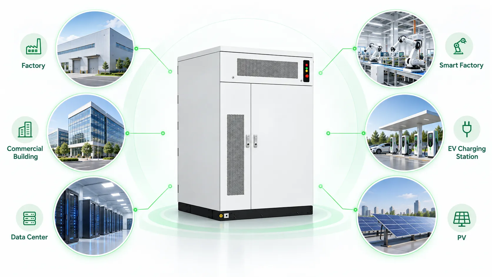 125kW 261.2kWh liquid-cooled C&I energy storage system applications for factory, commercial building, data center, smart factory, EV charging station and solar PV