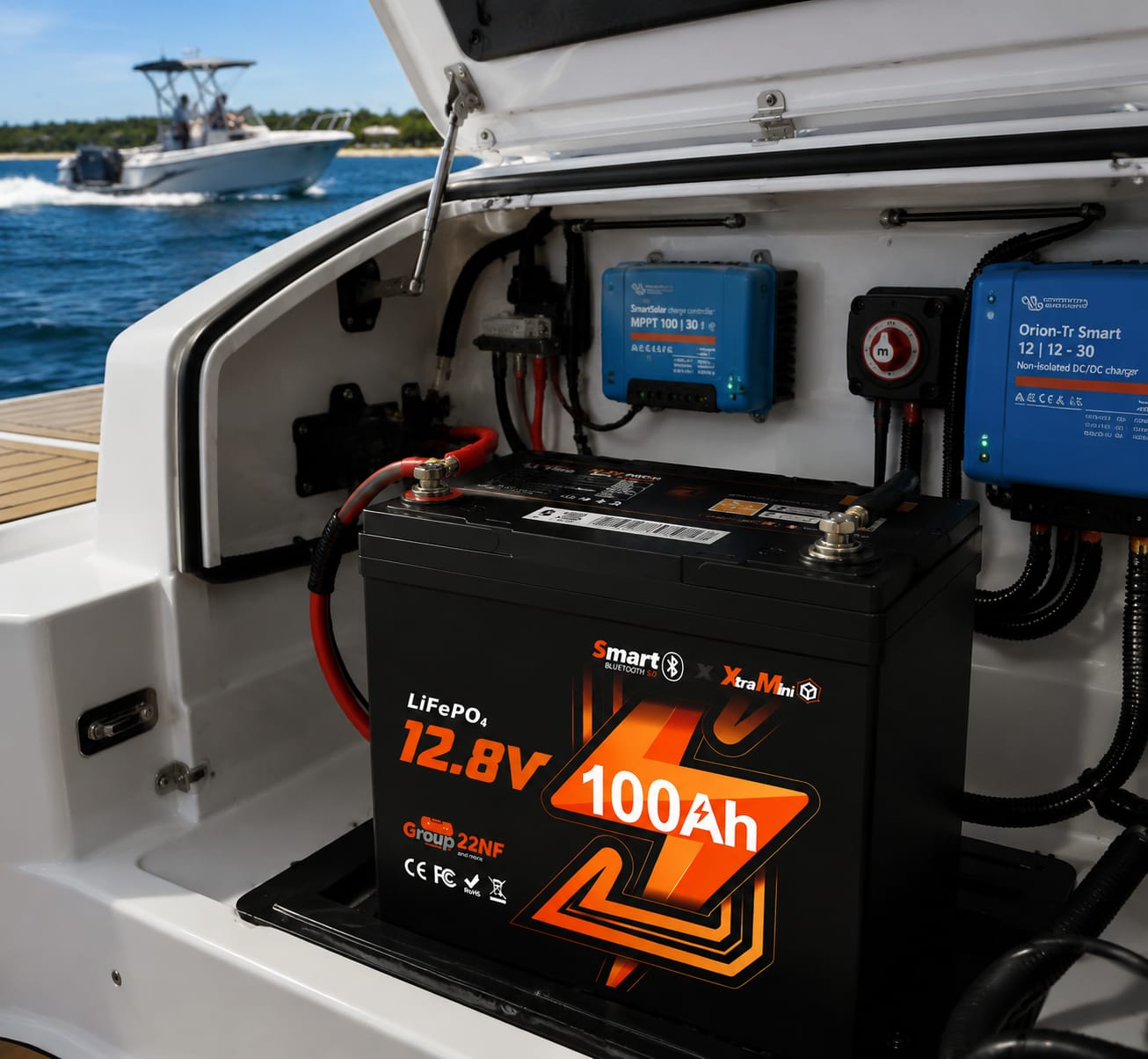 12V 100Ah Mini LiFePO4 RV Battery with Bluetooth & Smart BMS - BST