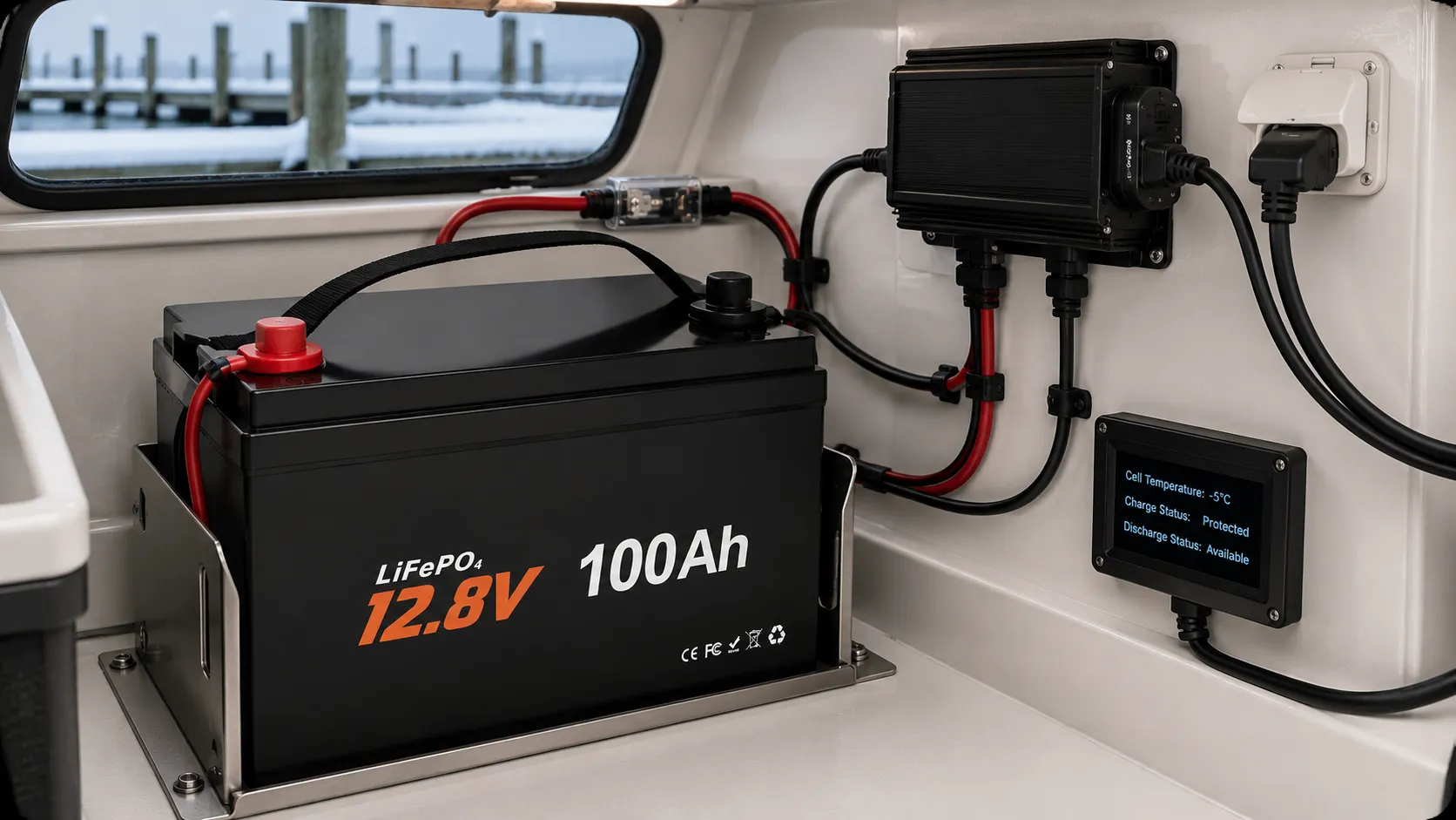 12V 100Ah trolling motor battery low-temperature charging protection