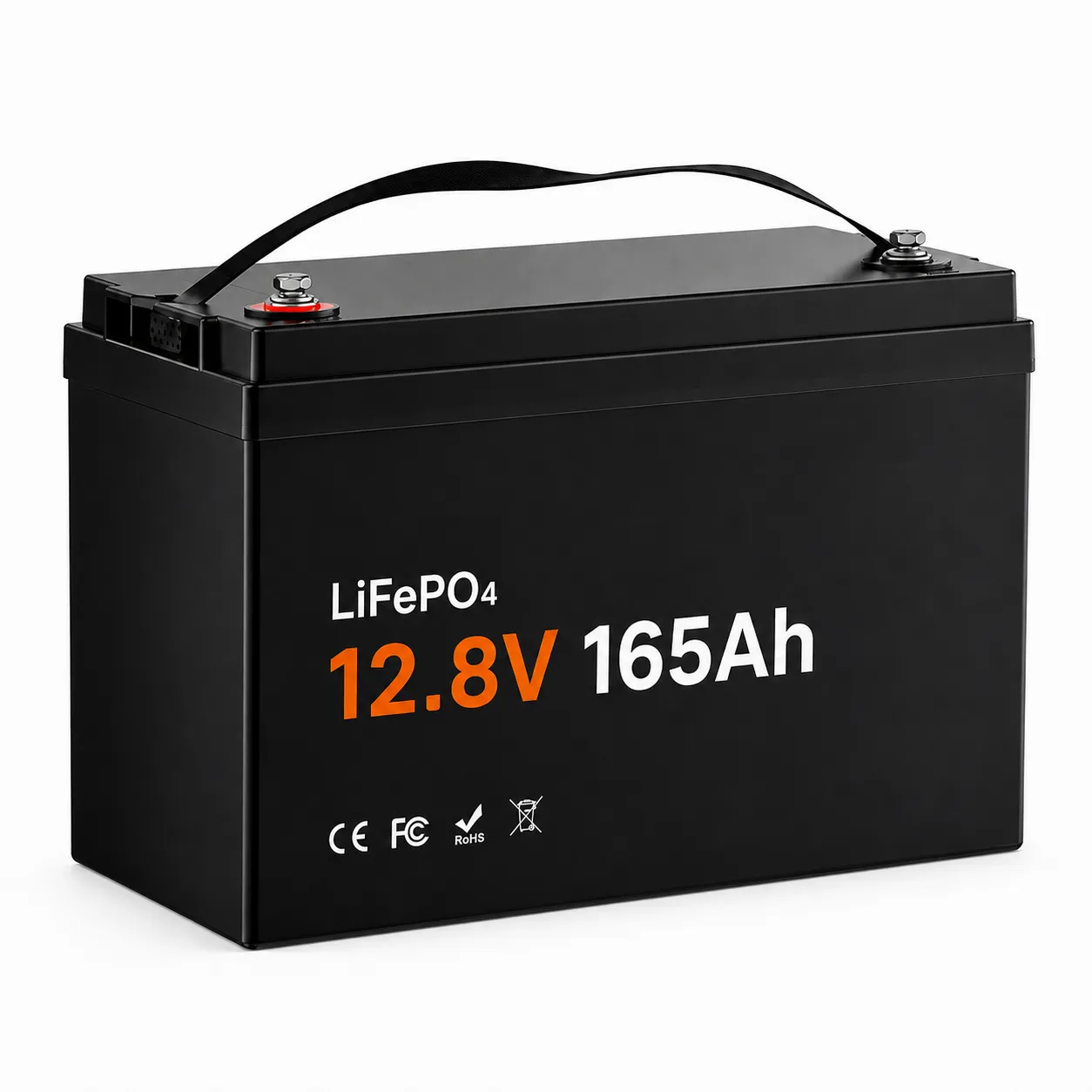 12V 165Ah 1200 CCA dual-purpose marine LiFePO4 battery with Bluetooth and self-heating