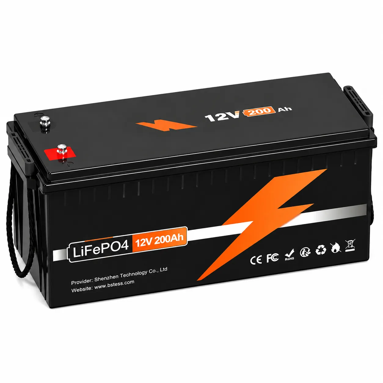 12V 200Ah LiFePO4 Battery with Bluetooth &amp; 100A Smart BMS