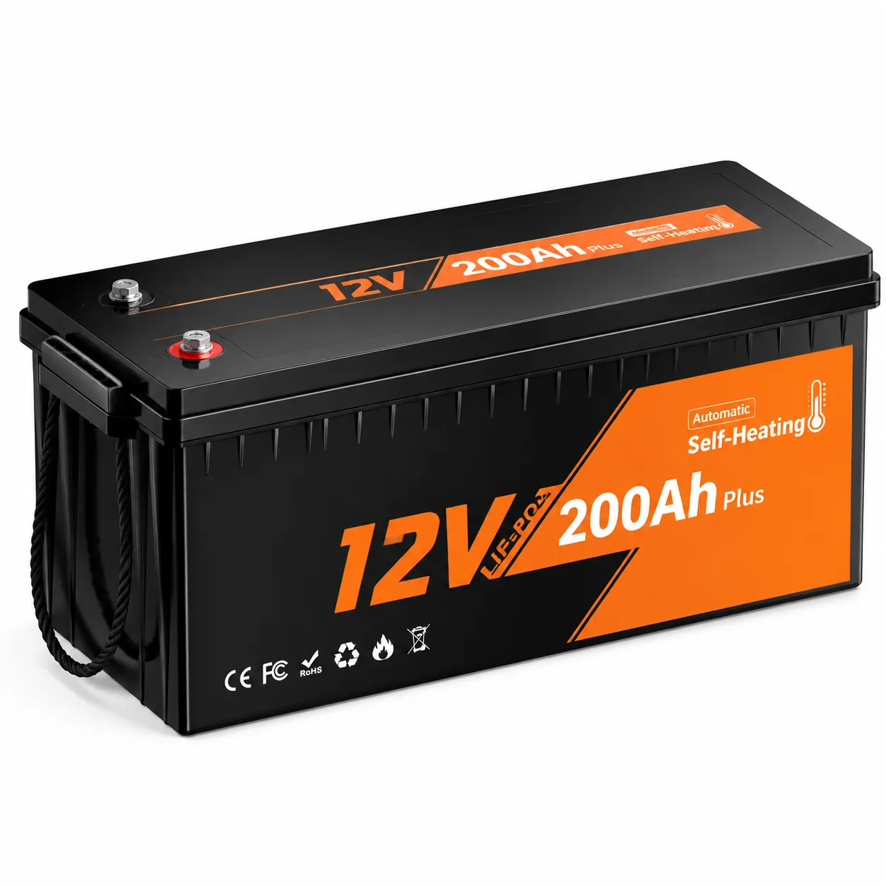 12V 200Ah Self-Heating LiFePO4 Battery for RV, Marine &amp; Off-Grid Systems
