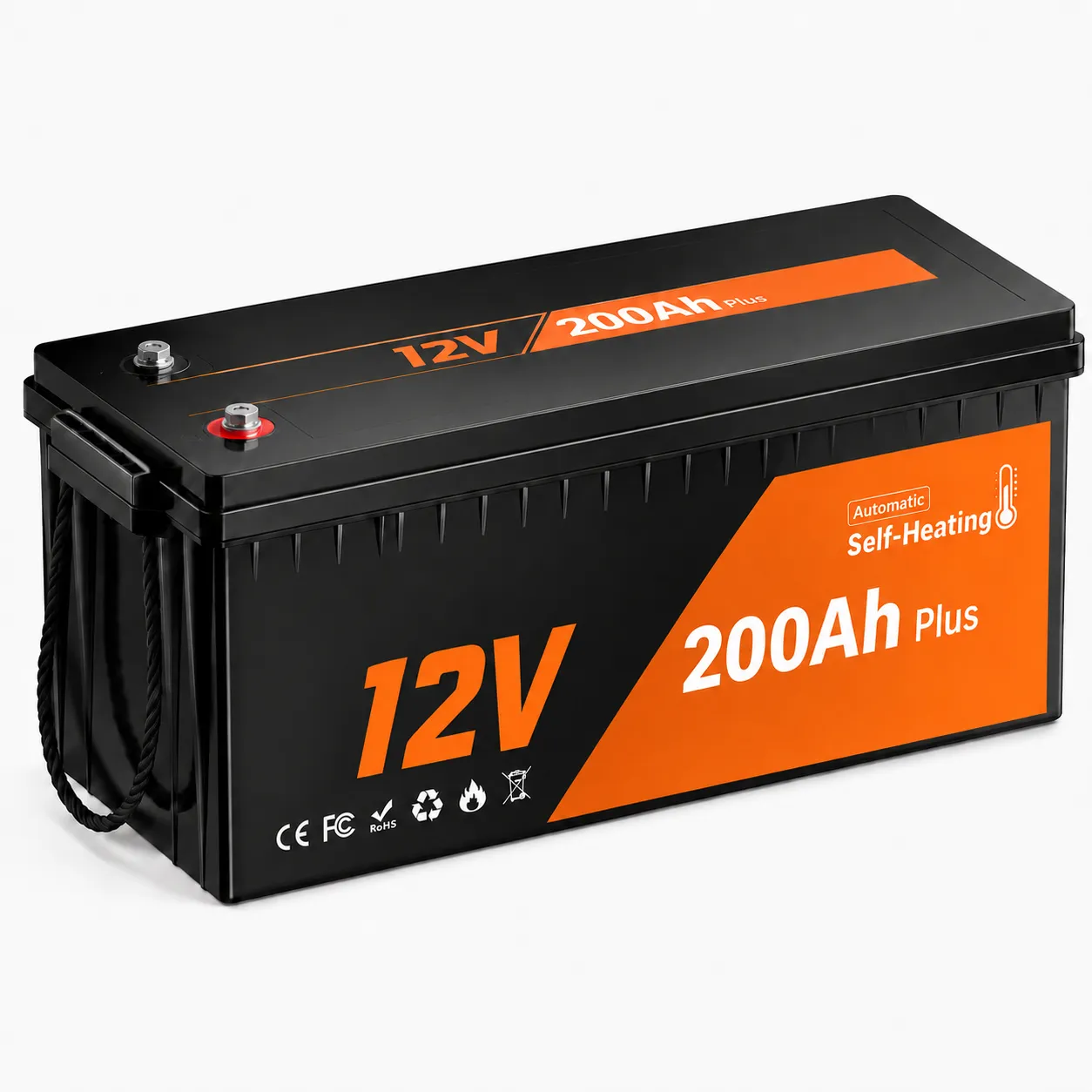 12V 200Ah Self-Heating LiFePO4 Battery for RV, Marine & Off-Grid Systems