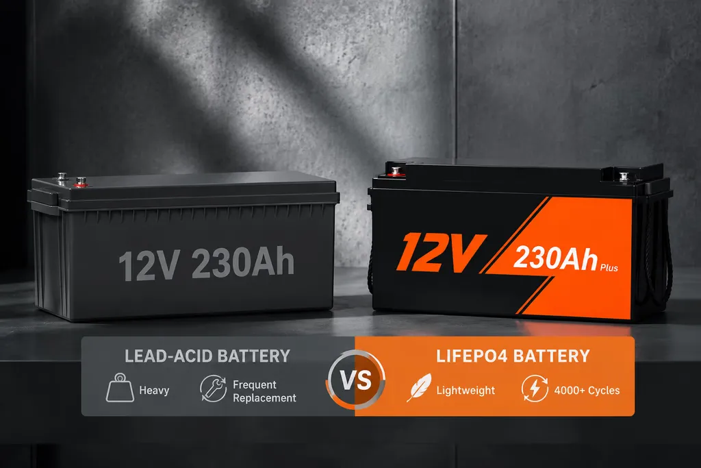 12V 230Ah LiFePO4 RV Battery with Bluetooth & 200A Smart BMS