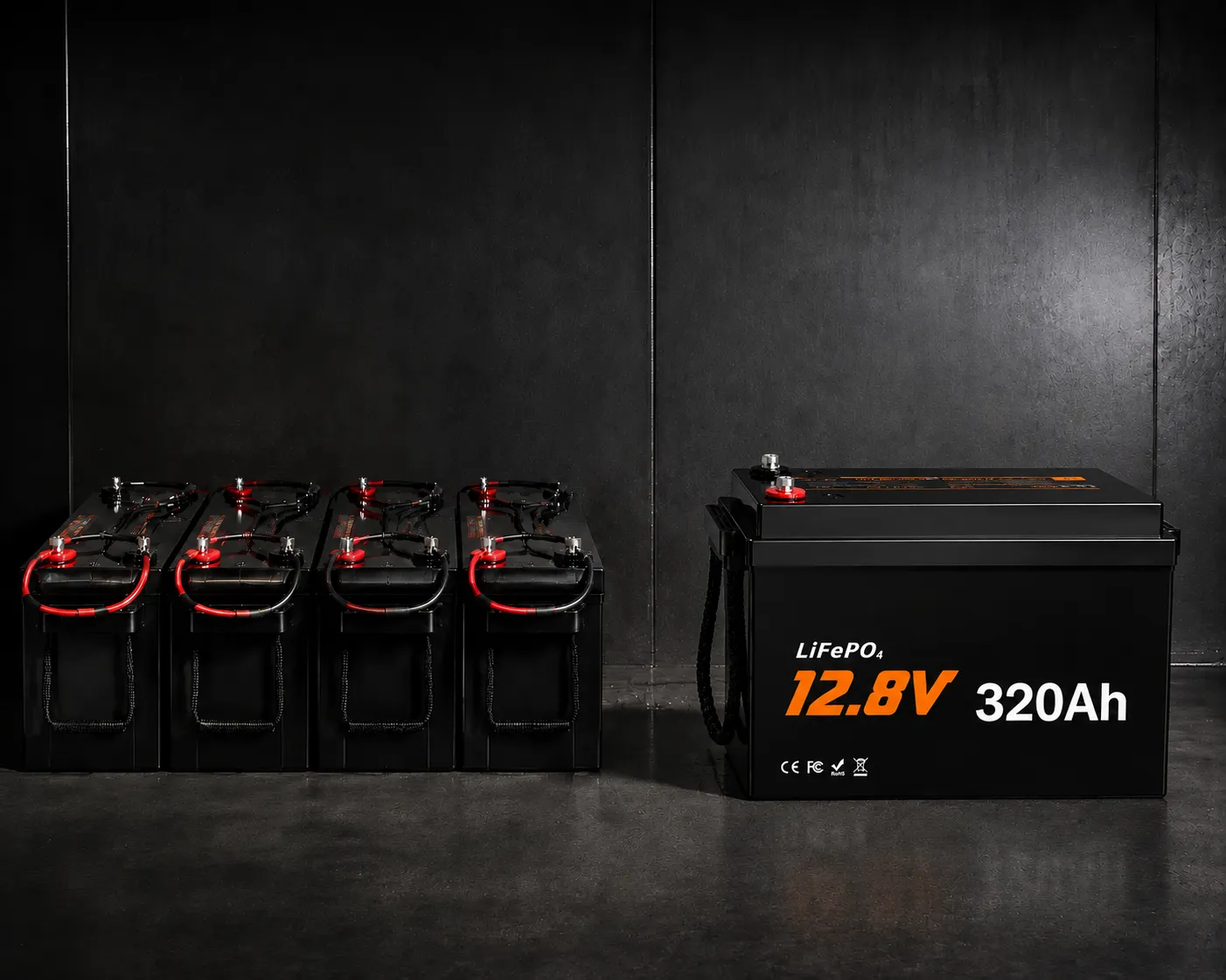 12V 320Ah LiFePO4 battery for RV lead-acid battery replacement
