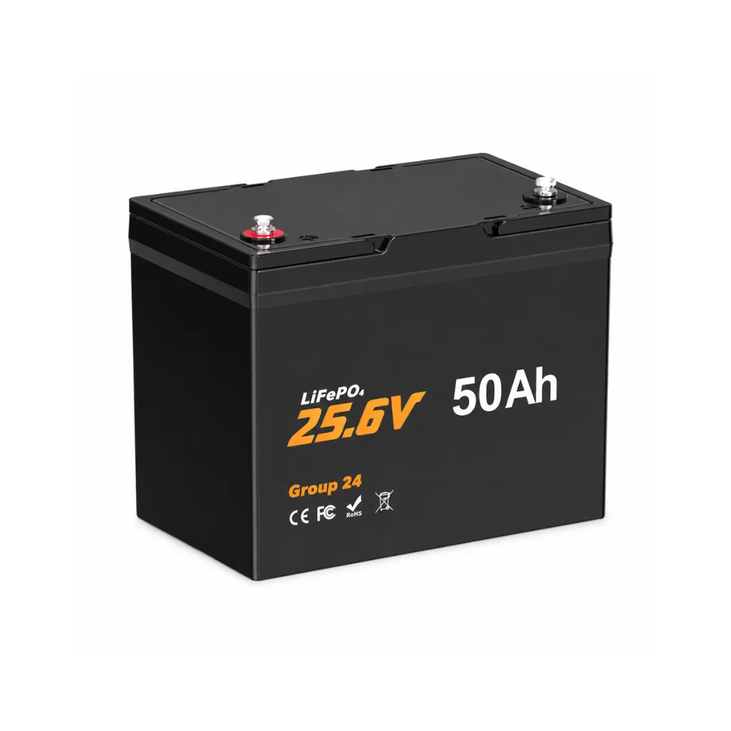 24V 50Ah Group 24 LiFePO4 Trolling Motor Battery with Bluetooth
