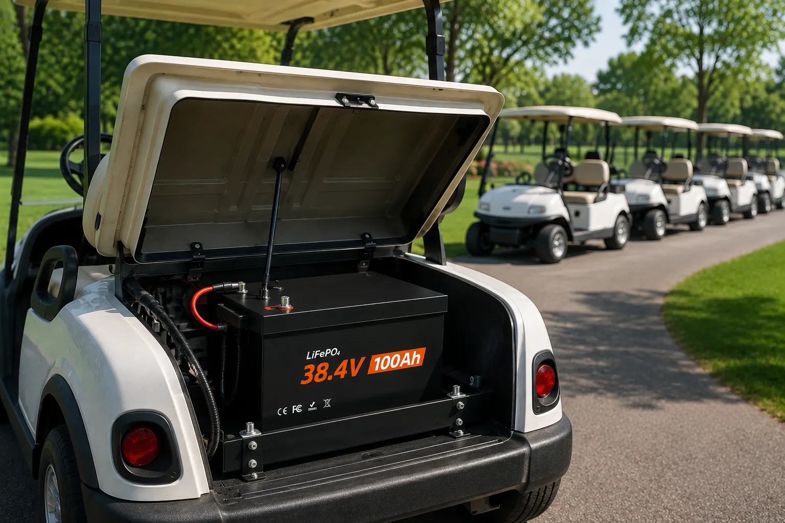 36V LiFePO4 golf cart battery for golf course resort and commercial fleet applications