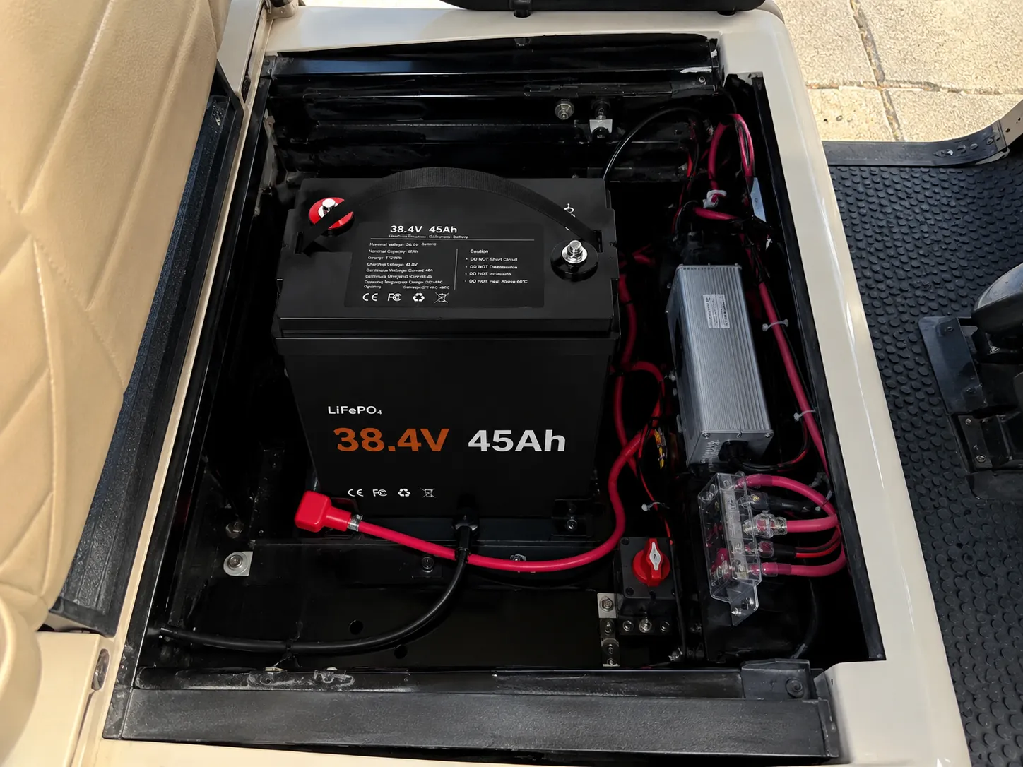 36V 45Ah LiFePO4 golf cart battery installation