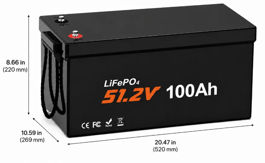 48V 100Ah LiFePO4 Golf Cart Battery with Bluetooth