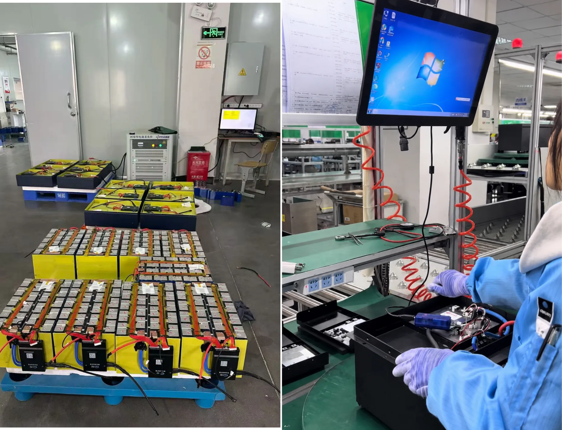 Custom AGV LiFePO4 battery current communication and factory testing
