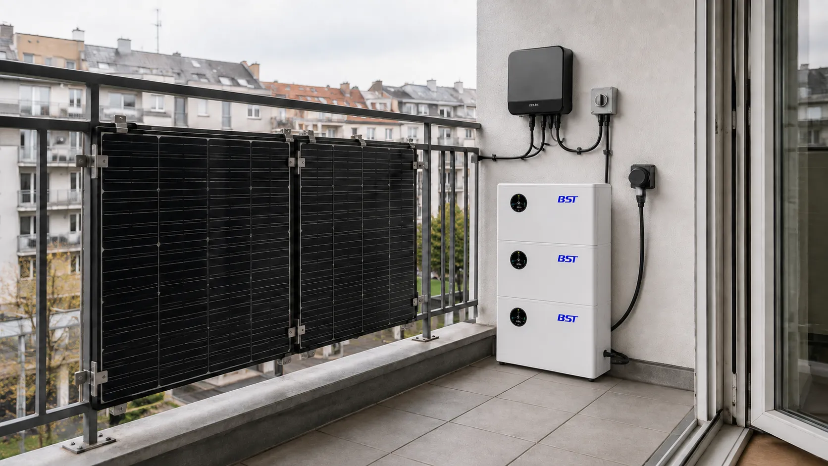 Compact LiFePO4 battery storage project for a balcony solar system