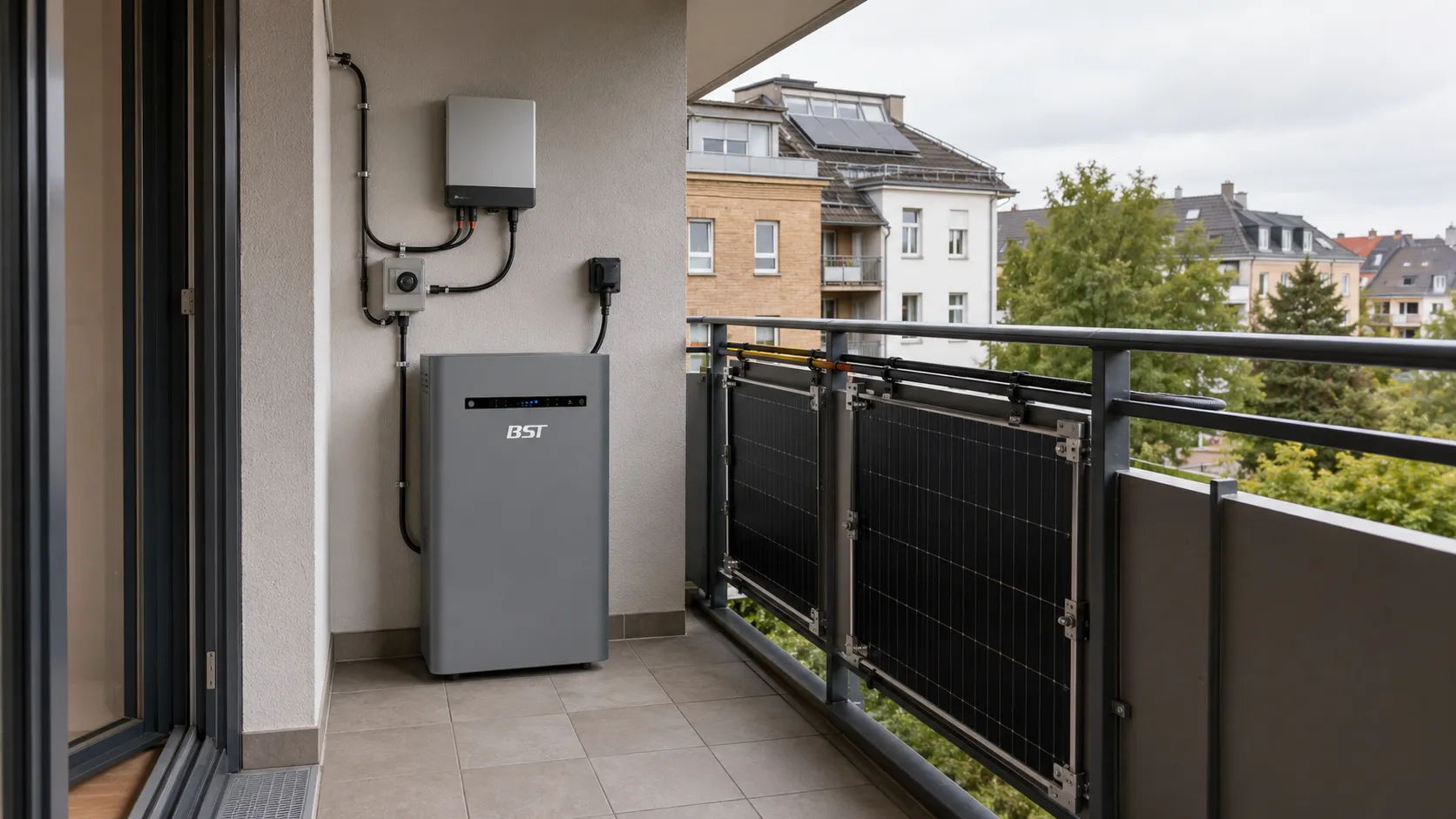 Balcony solar LiFePO4 battery storage system installation