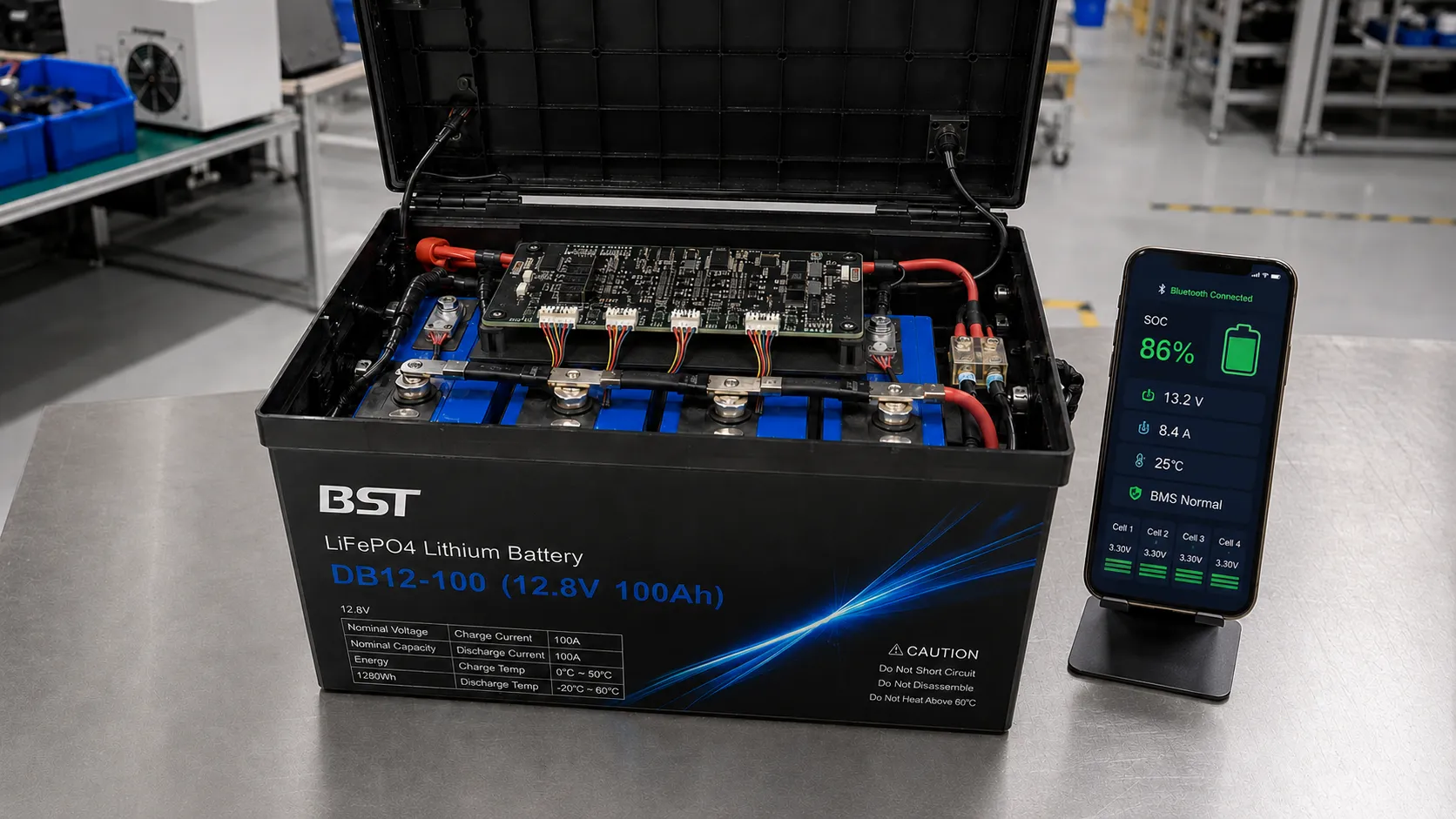 Bluetooth monitoring for a marine LiFePO4 battery Smart BMS