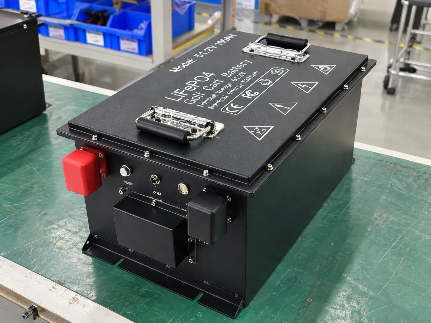 Custom 48V LiFePO4 golf cart battery developed for a limited battery compartment