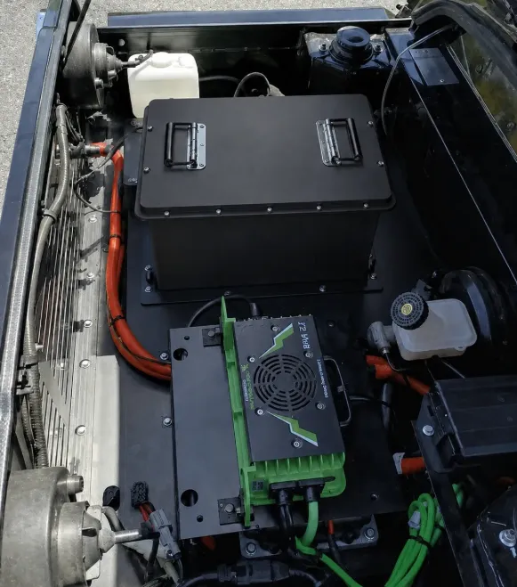 Golf cart lead-acid battery bank replaced with a LiFePO4 battery system