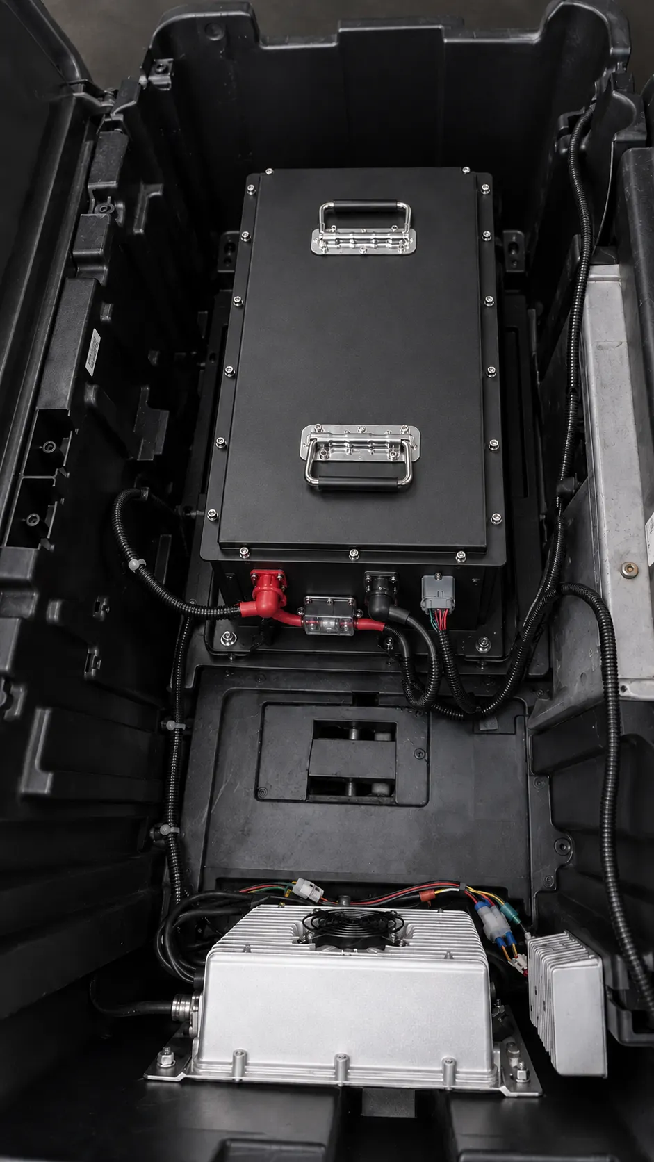 48V golf cart LiFePO4 battery installed in an existing battery compartment