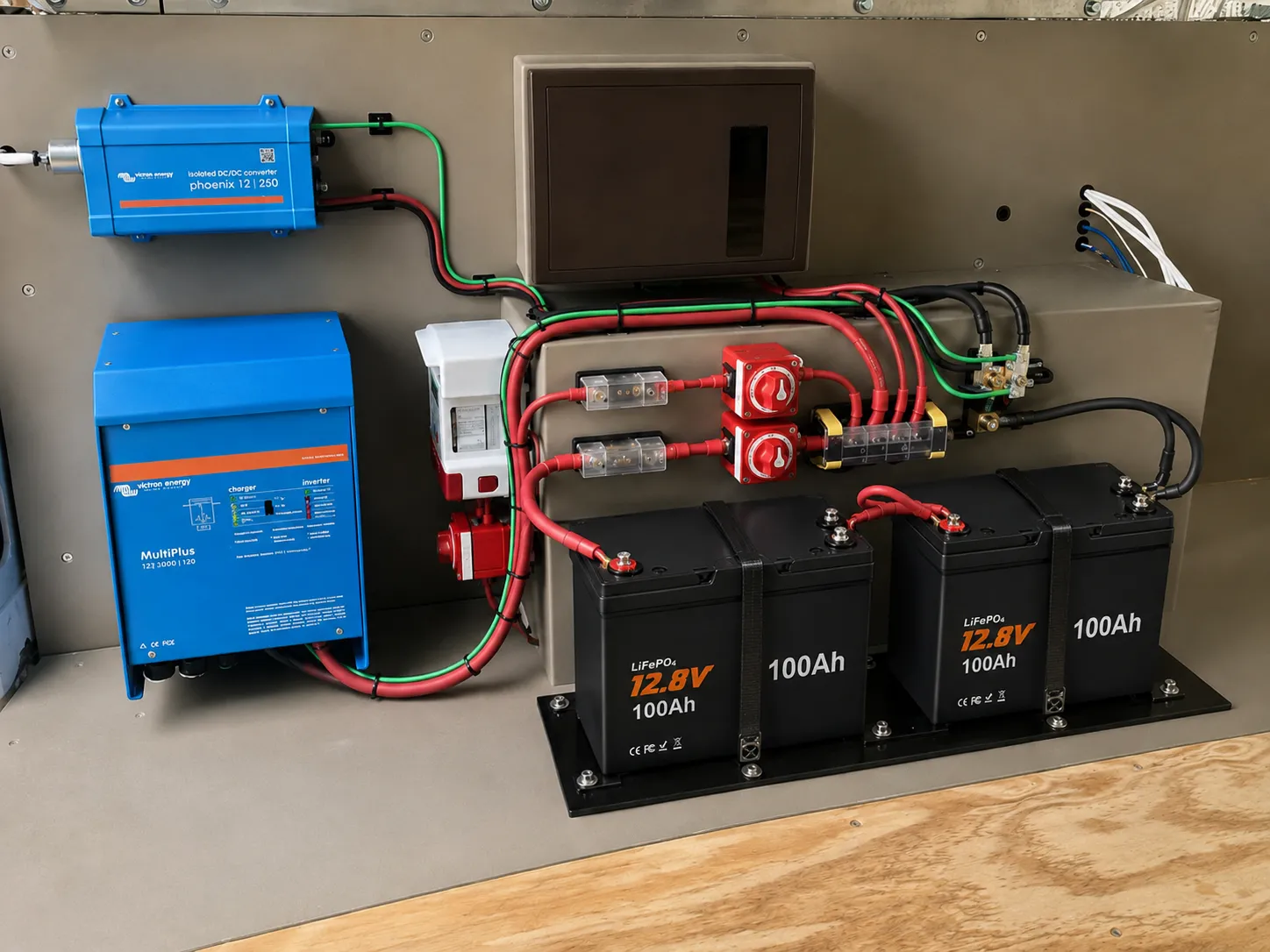 Group 24 LiFePO4 battery installed in an RV electrical system