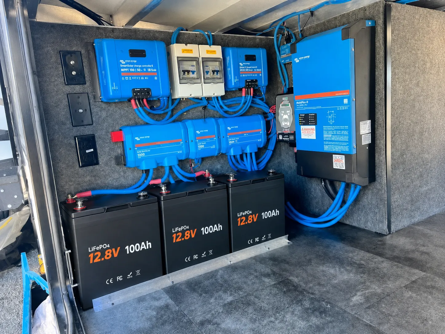 Group 24 self-heating lithium battery installed in an RV electrical system