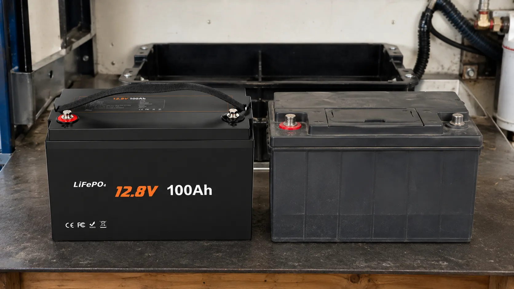 Group 31 LiFePO4 marine battery and lead-acid battery replacement comparison