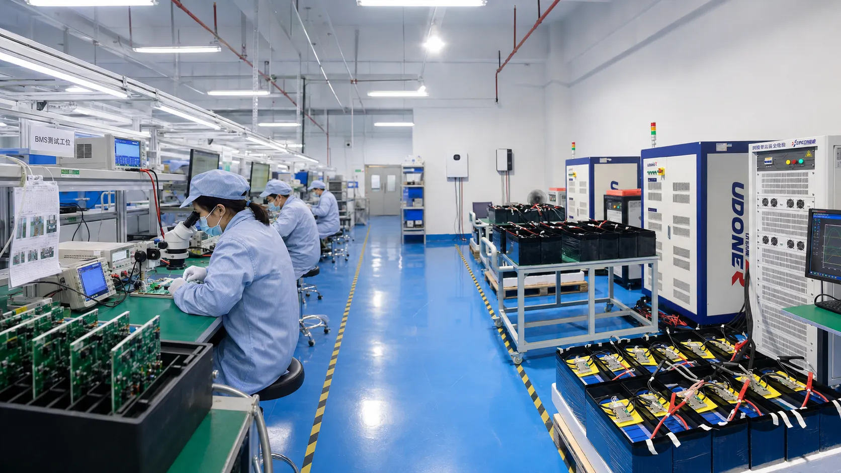 RV LiFePO4 battery Smart BMS inspection and charge-discharge testing