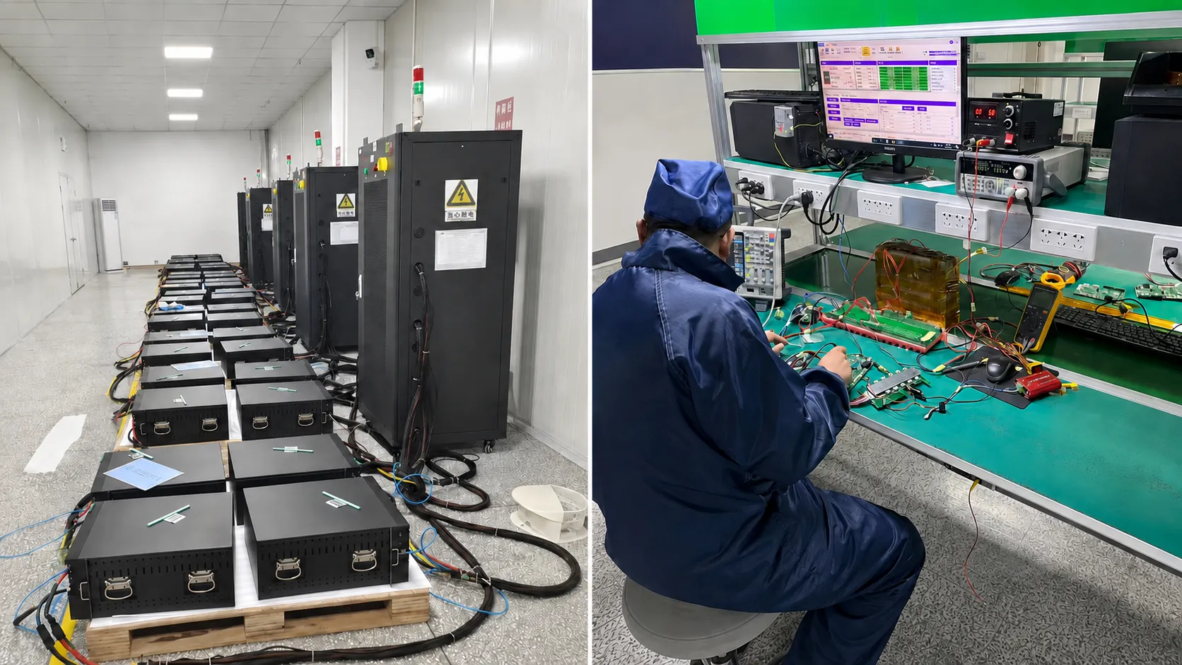 LiFePO4 battery charge discharge Smart BMS and communication testing