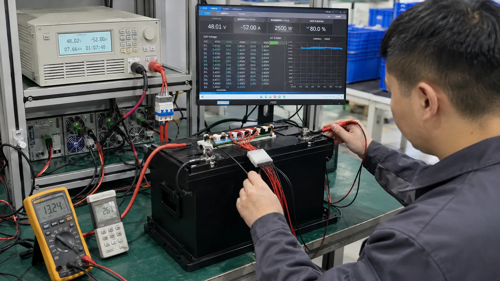 LiFePO4 cell voltage load testing during early BMS cutoff diagnosis