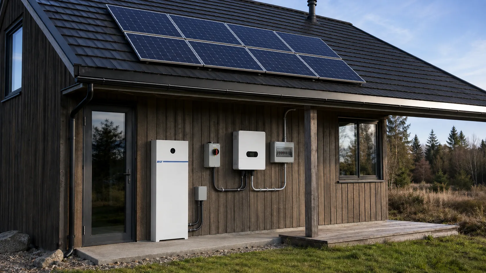Off-grid home solar battery project with LiFePO4 storage and inverter