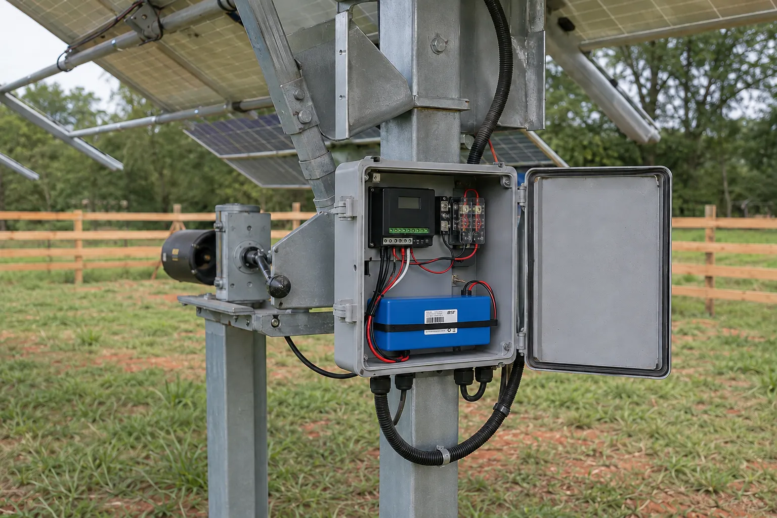 12V and 24V LiFePO4 battery system for solar tracker motors and controllers