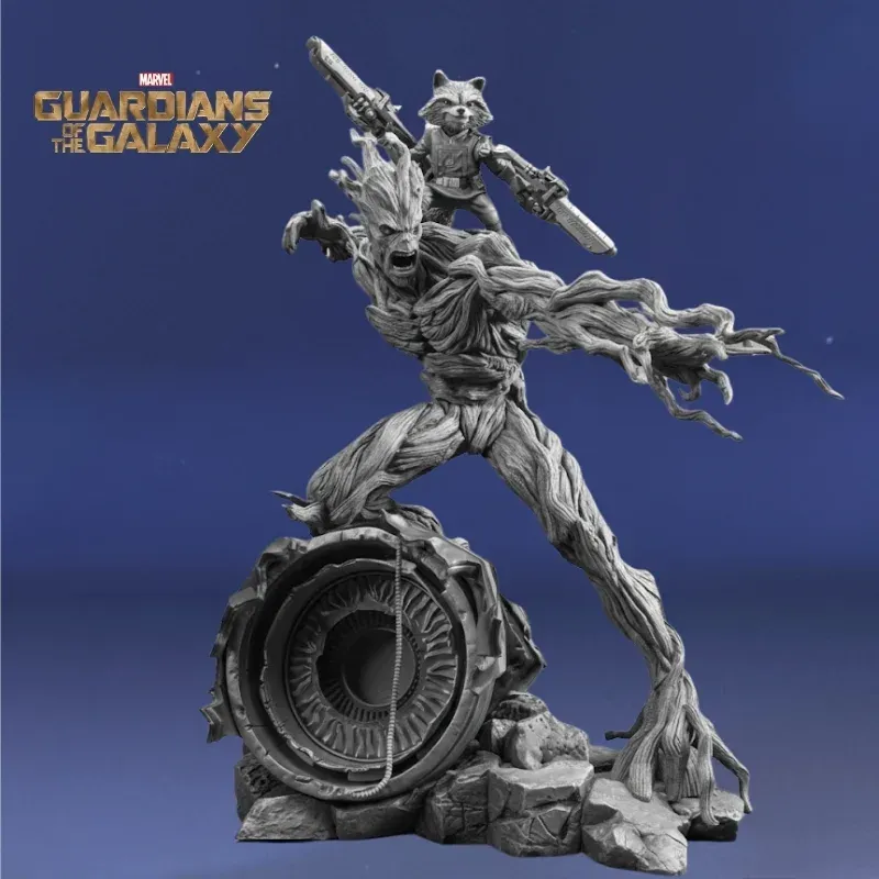 Rocket Raccoon & Groot Base Diorama - Guardians of the Galaxy - Marvel