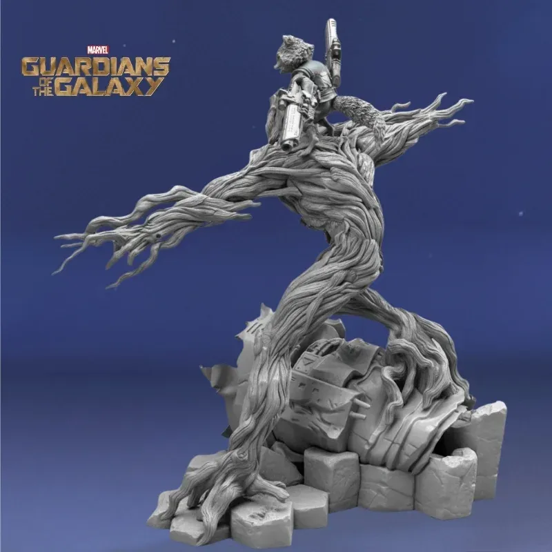 Rocket Raccoon & Groot Base Diorama - Guardians of the Galaxy - Marvel