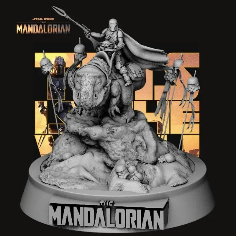 Din Djarin on Blurrg V1 - The Mandalorian – Star Wars