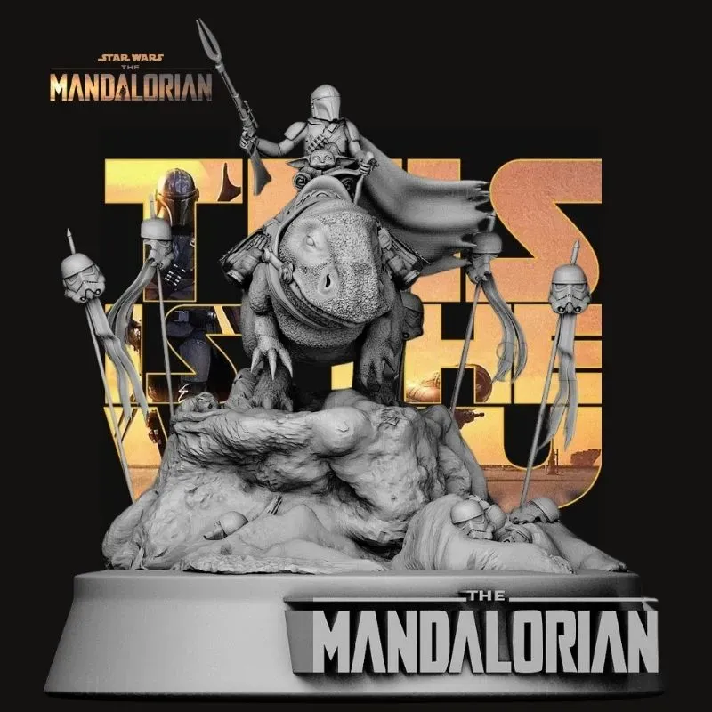Din Djarin on Blurrg V1 - The Mandalorian – Star Wars