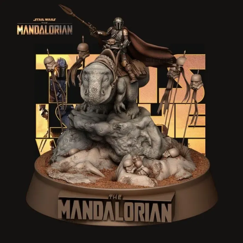 Din Djarin on Blurrg V1 - The Mandalorian – Star Wars