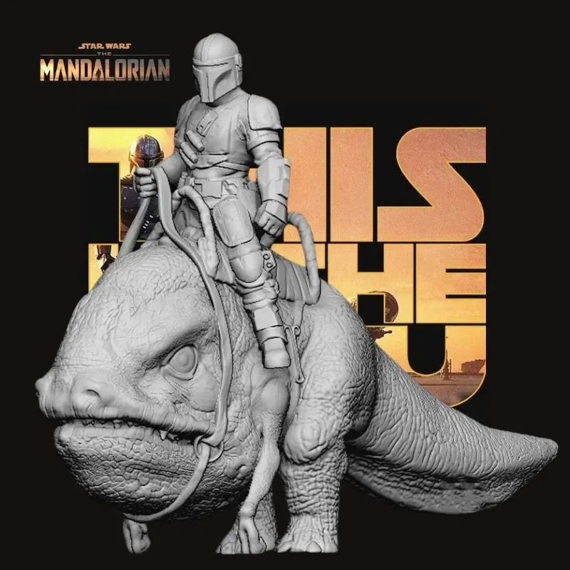 Din Djarin on Blurrg V2 - The Mandalorian – Star Wars