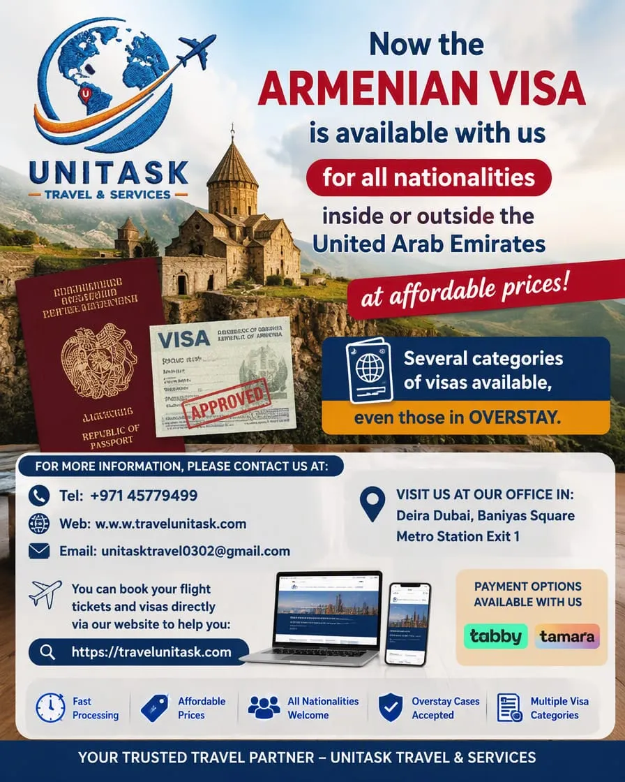ARMENIE VISA 21 DAYS INSIDE