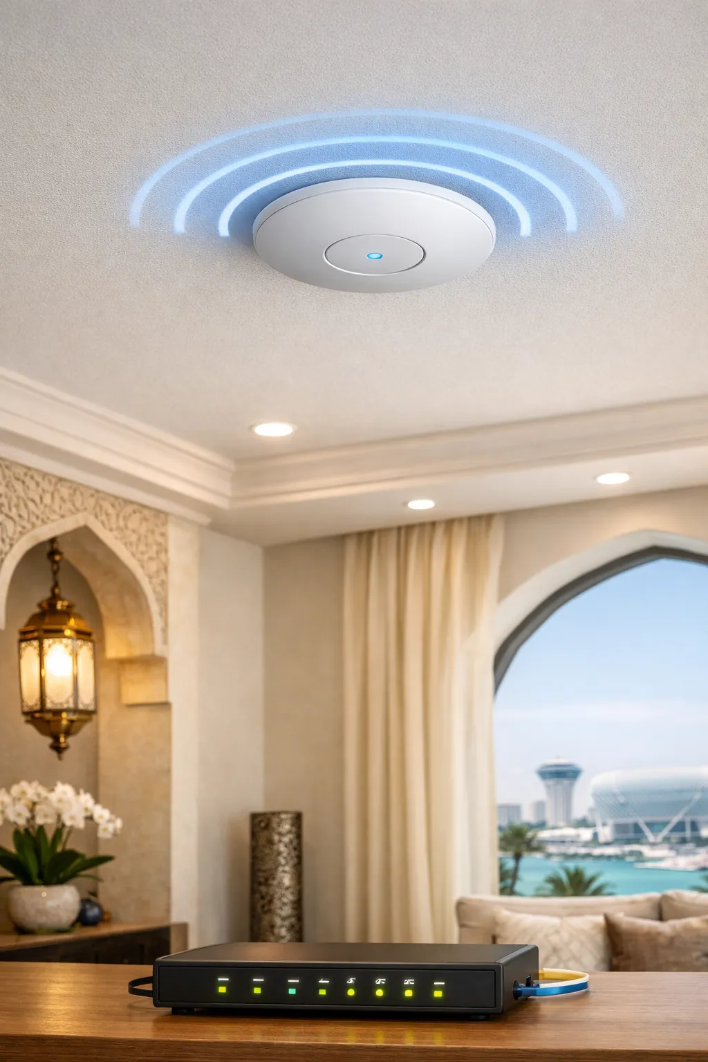 Large Yas Island WiFi Installation Setup