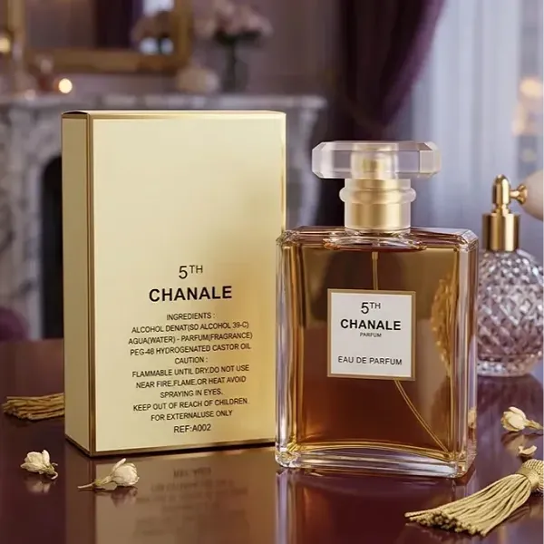 5th Chanale Women's Luxury Perfume, Long-Lasting Golden Fragrance