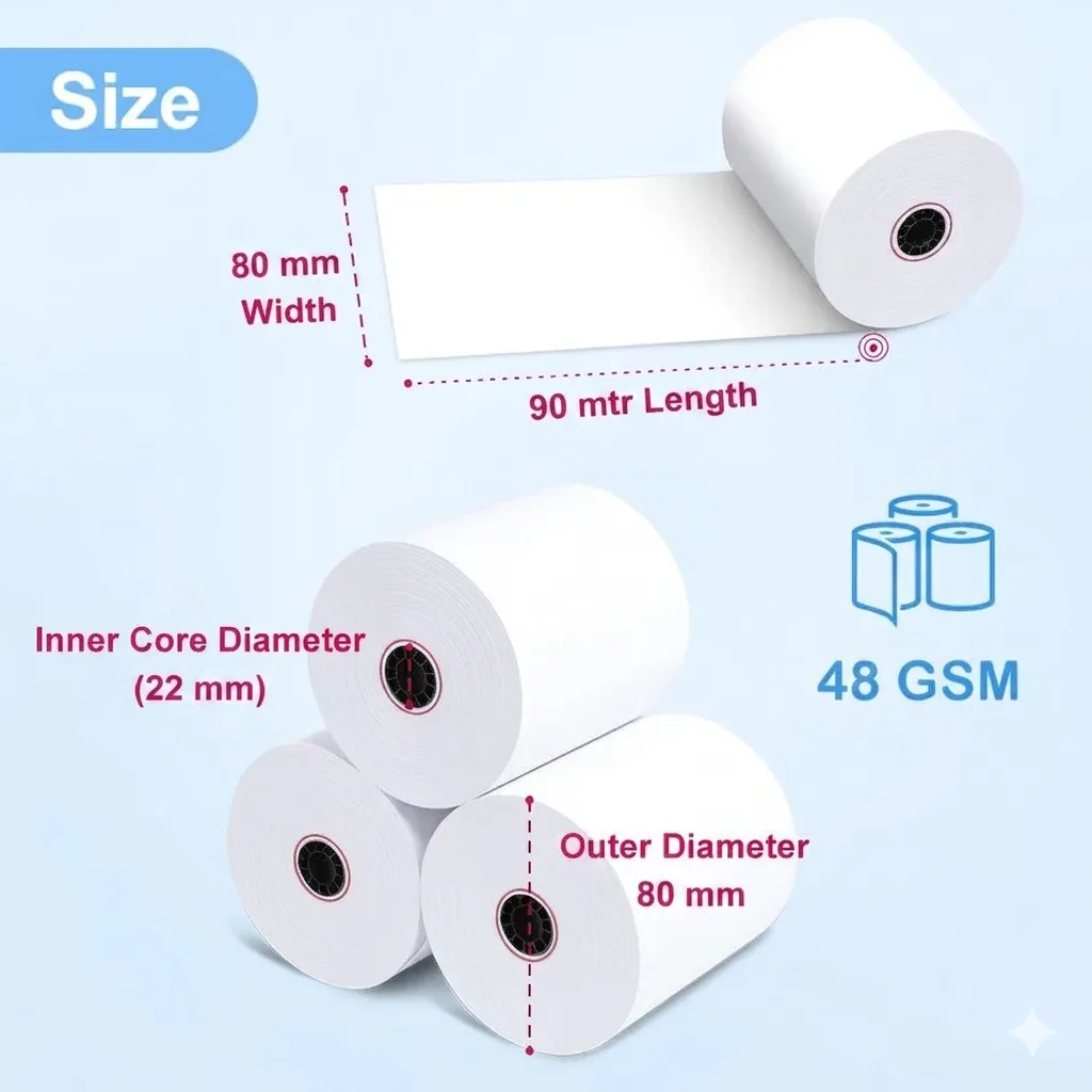 Thermal Paper Roll 80×80mm Pack of 50 Rolls