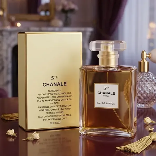 5th Chanale Women's Luxury Perfume, Long-Lasting Golden Fragrance