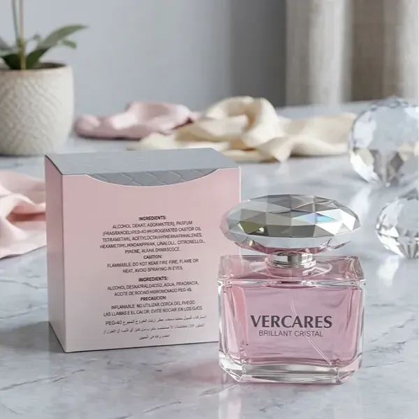 Vercares Brilliant Cristal Eau De Parfum 100ml, Elegant Floral Musk Fragrance with Crystal Cap