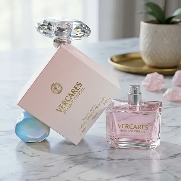 Vercares Brilliant Cristal Eau De Parfum 100ml, Elegant Floral Musk Fragrance with Crystal Cap